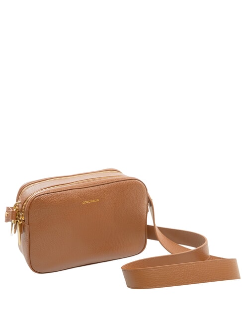 ALPHA Kleine Schultertasche aus Leder Cognac - Damentaschen