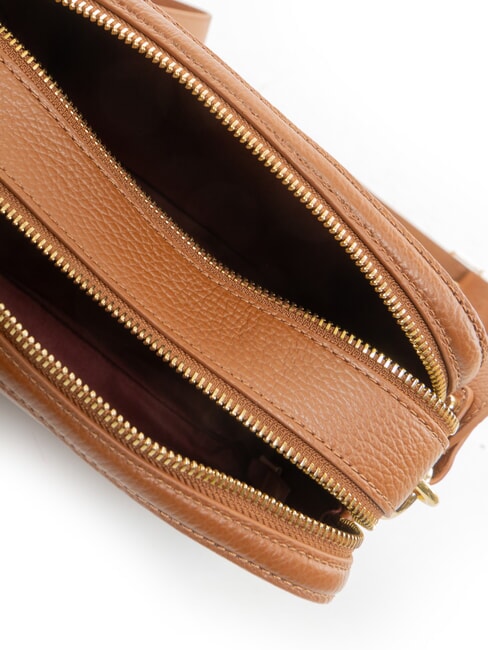 ALPHA Kleine Schultertasche aus Leder Cognac - Damentaschen