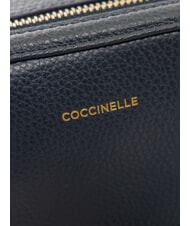 COCCINELLE ALPHA Kleine Schultertasche aus Leder Mitternachtsblau - Damentaschen - 4