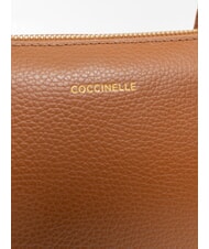 COCCINELLE ALPHA Einkaufstasche aus Leder Cognac - Damentaschen - 4