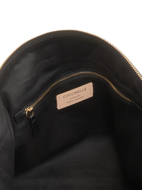 ALPHA Einkaufstasche aus Leder Schwarz - Damentaschen