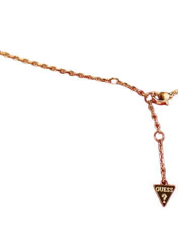 STYLISH GUESS Halskette, m&uuml;nzf&ouml;rmig mit Logo gelbes Gold - Halsketten