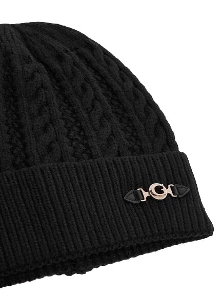 FRANCES KNITTED Strickm&uuml;tze mit B&uuml;ndchen SCHWARZ - M&uuml;tzen/H&uuml;te