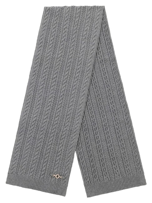 FRANCES KNITTED Schal mit Flechtmuster grau - Schals