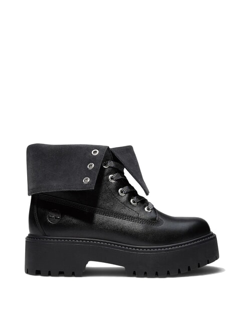 STONE STREET Lederstiefeletten schwarzes Vollkorn - Damenschuhe