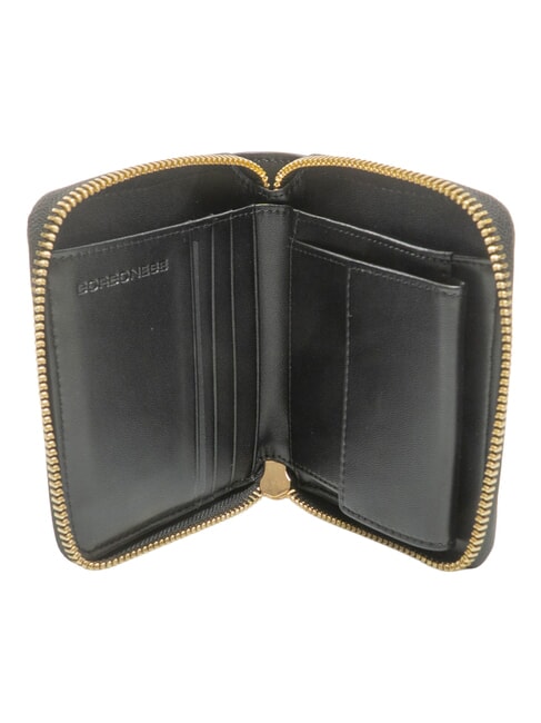 BIRDIE Mittelgro&szlig;e Ledergeldb&ouml;rse schwarz / naturop - Brieftaschen Damen