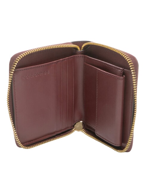 BIRDIE Mittelgro&szlig;e Ledergeldb&ouml;rse Merlot/Natural Op - Brieftaschen Damen