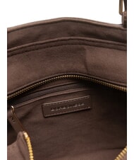BORBONESE SUEDE LOGO Handtasche Einkaufstasche dunkler Kopf - Damentaschen - 5