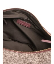 BORBONESE LUNA DOWNTOWN Verstellbare Schultertasche natural op/merlot - Damentaschen - 5