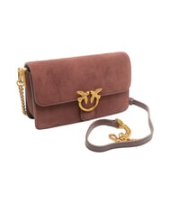 PINKO LOVE ONE SLOUCHY Kleine Schultertasche aus Leder Burgunder-Antikgold - Damentaschen - 2