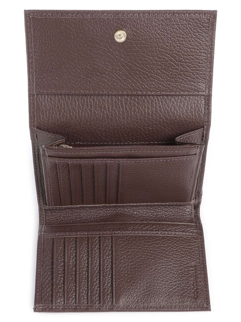 METALLIC SOFT Bifold-Brieftasche aus geh&auml;mmertem Leder Br&uuml;nette - Brieftaschen Damen