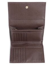 COCCINELLE METALLIC SOFT Bifold-Brieftasche aus geh&auml;mmertem Leder Br&uuml;nette - Brieftaschen Damen - 2