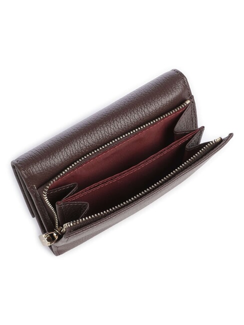 METALLIC SOFT Bifold-Brieftasche aus geh&auml;mmertem Leder Br&uuml;nette - Brieftaschen Damen