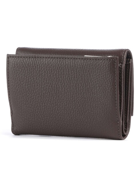 METALLIC SOFT Bifold-Brieftasche aus geh&auml;mmertem Leder Br&uuml;nette - Brieftaschen Damen