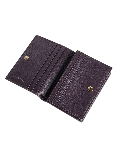 METALLIC SOFT Kleine Geldb&ouml;rse aus Leder Pflaumen - Brieftaschen Damen