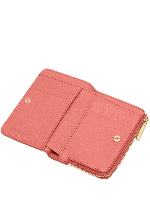 METALLIC SOFT Kleine Geldb&ouml;rse aus Leder rosa Tonerde - Brieftaschen Damen