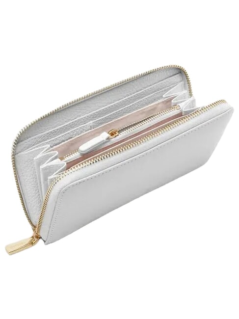 METALLIC SOFT Geldb&ouml;rse aus strukturiertem Leder mit Rei&szlig;verschluss Schnee - Brieftaschen Damen