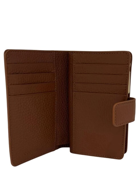 METALLIC SOFT Geldb&ouml;rse aus strukturiertem Leder Cognac - Brieftaschen Damen