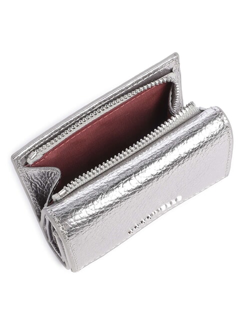 METALLIC SOFT Portemonnaie aus genarbtem Leder Stahl - Brieftaschen Damen