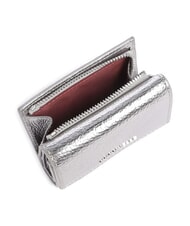 COCCINELLE METALLIC SOFT Portemonnaie aus genarbtem Leder Stahl - Brieftaschen Damen - 3