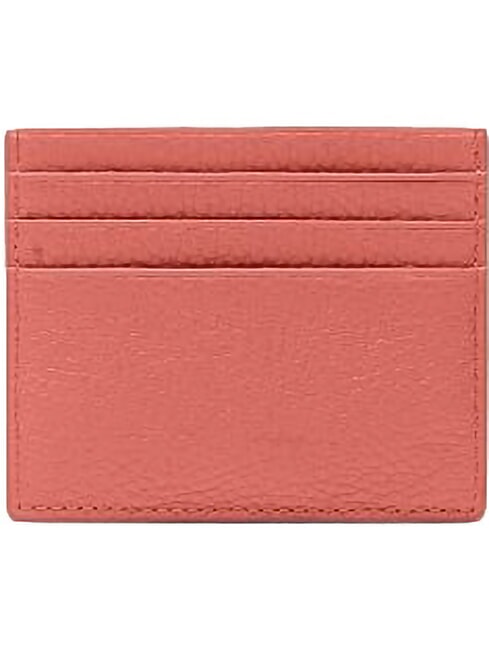 METALLIC SOFT  Flaches Kartenetui aus Leder rosa Tonerde - Brieftaschen Damen