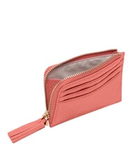 COCCINELLE TASSEL Kartenetui mit Rei&szlig;verschluss aus geh&auml;mmertem Leder rosa Tonerde - Brieftaschen Damen - 2