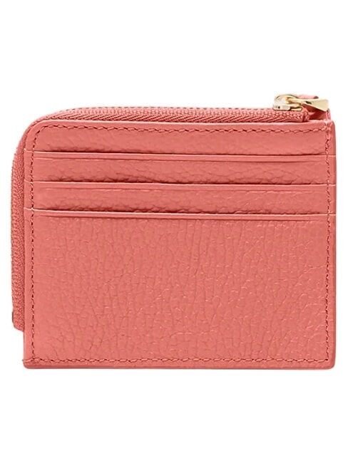 TASSEL Kartenetui mit Rei&szlig;verschluss aus geh&auml;mmertem Leder rosa Tonerde - Brieftaschen Damen