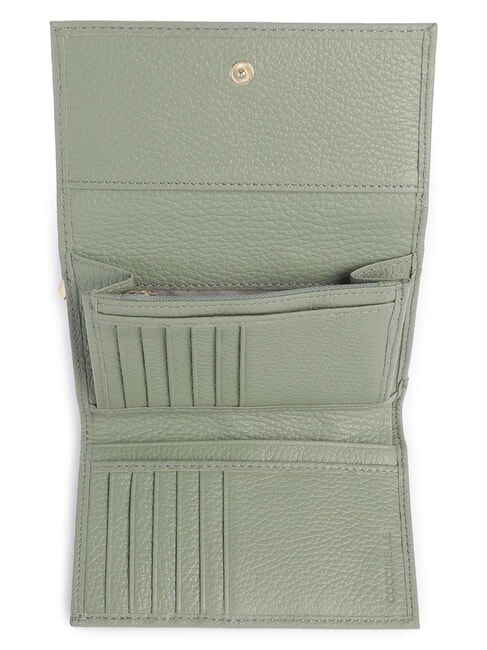 METALLIC SOFT Bifold-Brieftasche aus geh&auml;mmertem Leder Gr&uuml;n - Brieftaschen Damen