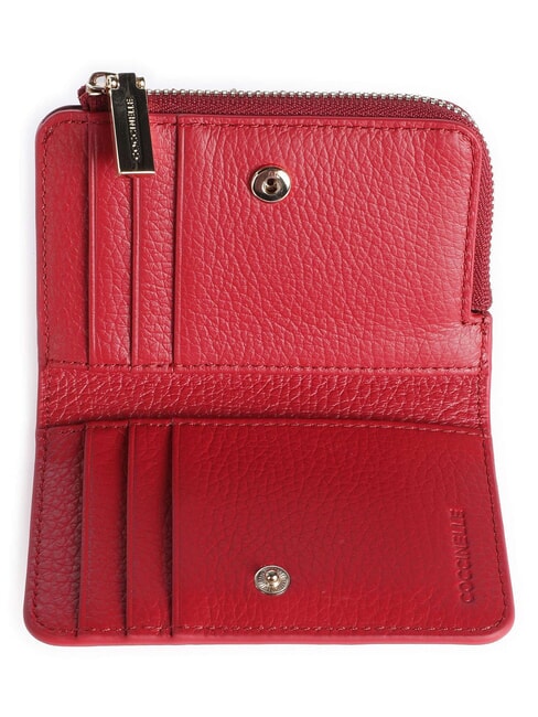 METALLIC SOFT Kartenhalter aus Leder Rubin - Brieftaschen Damen
