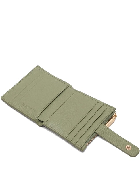 METALLIC SOFT Mini-Geldb&ouml;rse aus Leder Gr&uuml;n - Brieftaschen Damen