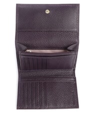 COCCINELLE METALLIC SOFT Bifold-Brieftasche aus geh&auml;mmertem Leder Pflaumen - Brieftaschen Damen - 2