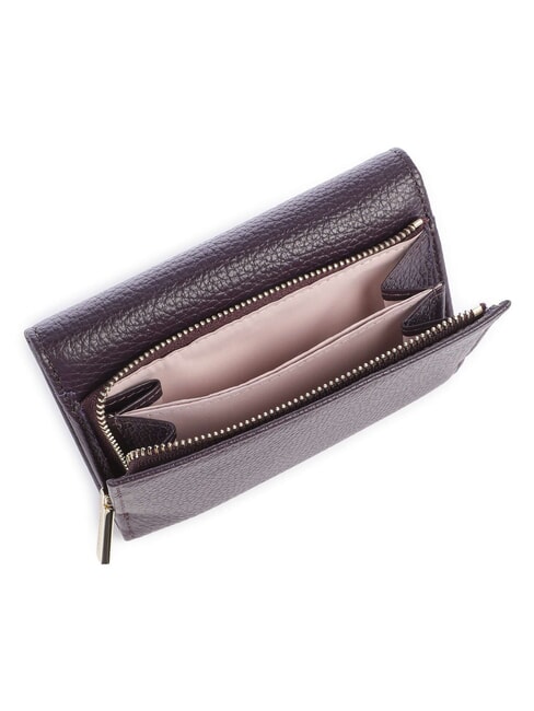 METALLIC SOFT Bifold-Brieftasche aus geh&auml;mmertem Leder Pflaumen - Brieftaschen Damen