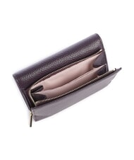 COCCINELLE METALLIC SOFT Bifold-Brieftasche aus geh&auml;mmertem Leder Pflaumen - Brieftaschen Damen - 3