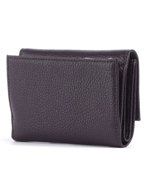 METALLIC SOFT Bifold-Brieftasche aus geh&auml;mmertem Leder Pflaumen - Brieftaschen Damen