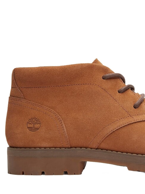 BRITTON SQUARE Niedrige Schn&uuml;rstiefelette aus Leder rostfarbenes Wildleder - Herrenschuhe