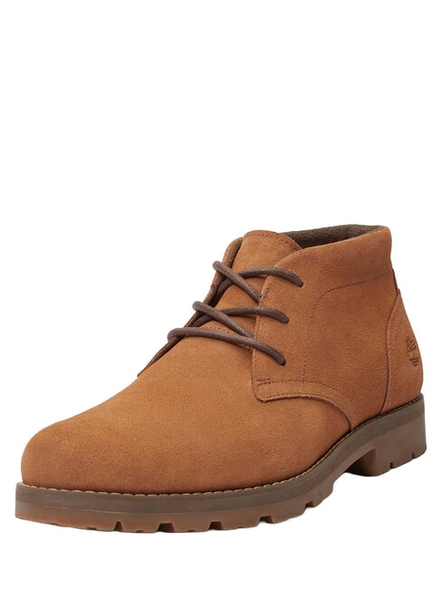 BRITTON SQUARE Niedrige Schn&uuml;rstiefelette aus Leder rostfarbenes Wildleder - Herrenschuhe