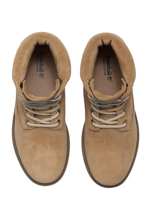 PREMIUM Schn&uuml;rstiefeletten aus Leder Mittelbeige - Damenschuhe
