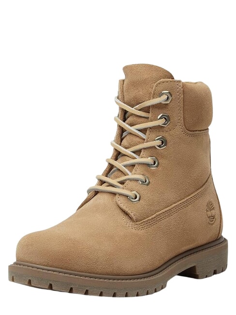 PREMIUM Schn&uuml;rstiefeletten aus Leder Mittelbeige - Damenschuhe