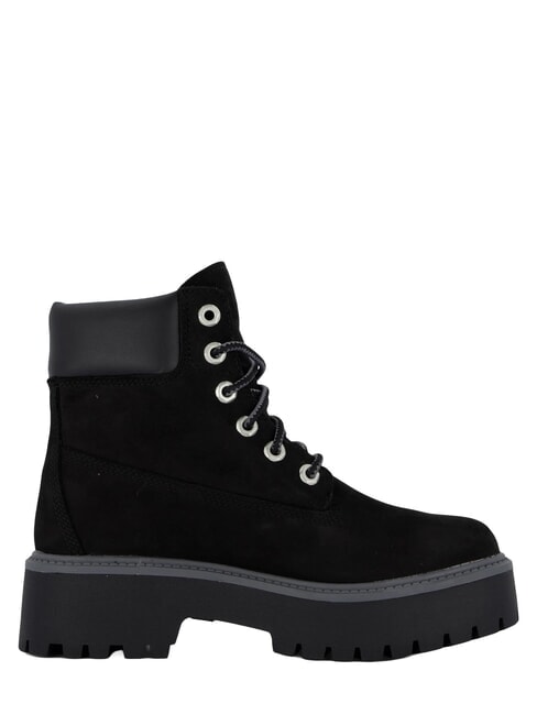 STONE STREET PLATFORM WP Wasserdichte Lederstiefelette PECHSCHWARZ - Damenschuhe