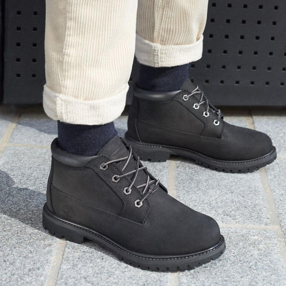 Scarponcini NELLIE CHUKKA, aus Nubukleder PECHSCHWARZ - Damenschuhe